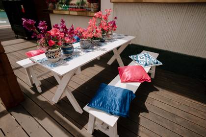Tablescape and Floral detail — Carnival decor — Alila Diwa Goa